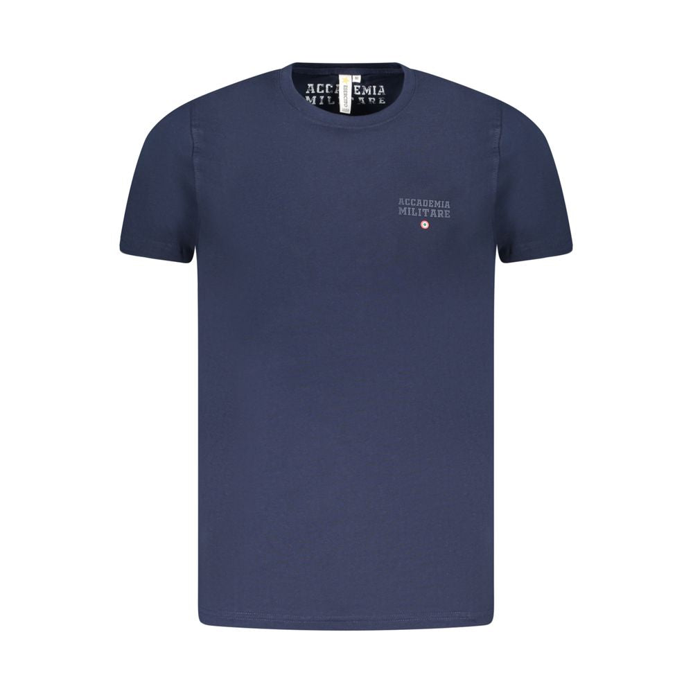Accademia Militare Blue Cotton T-Shirt, short sleeve, crew neck, small academy print logo