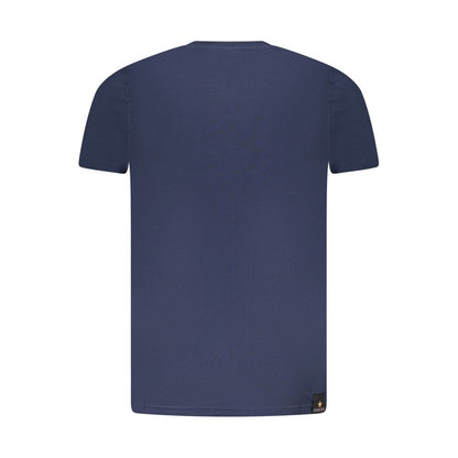 Accademia Militare Blue Cotton T-Shirt, short sleeve, crew neck, small academy print, logo detail.