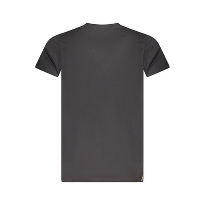 Back view of Accademia Militare Black Cotton T-Shirt with short sleeves and crew neck design.