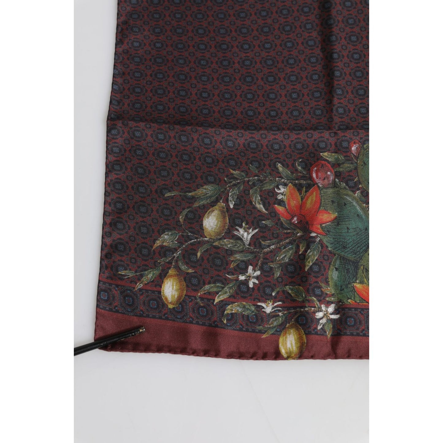 Dolce & Gabbana Brown Peacock Print Square Men Foulard Scarf