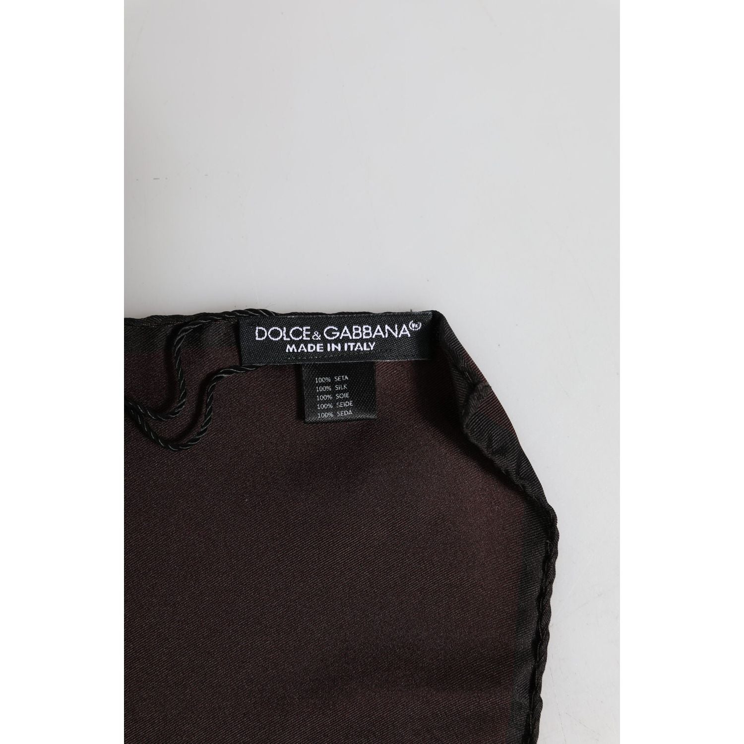 Dolce & Gabbana Brown DG Crown Silk Square Men Foulard Scarf