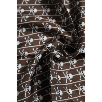 Dolce & Gabbana Brown Skull Silk Square Men Foulard Scarf