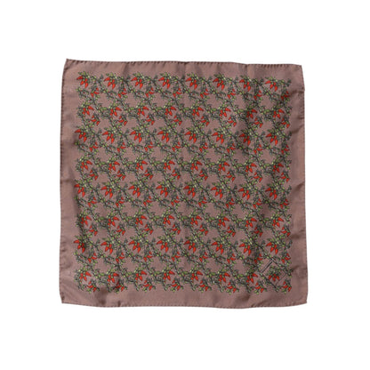 Dolce & Gabbana Brown Chilis Silk Square Men Foulard Scarf