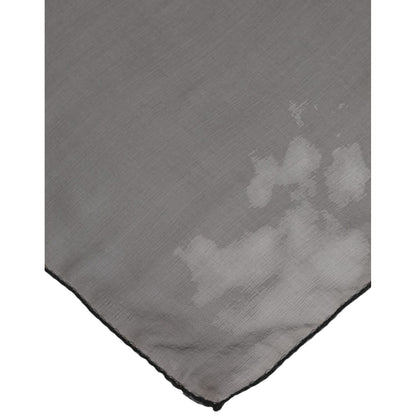 Dolce & Gabbana Gray Black Silk Square Women Foulard Scarf