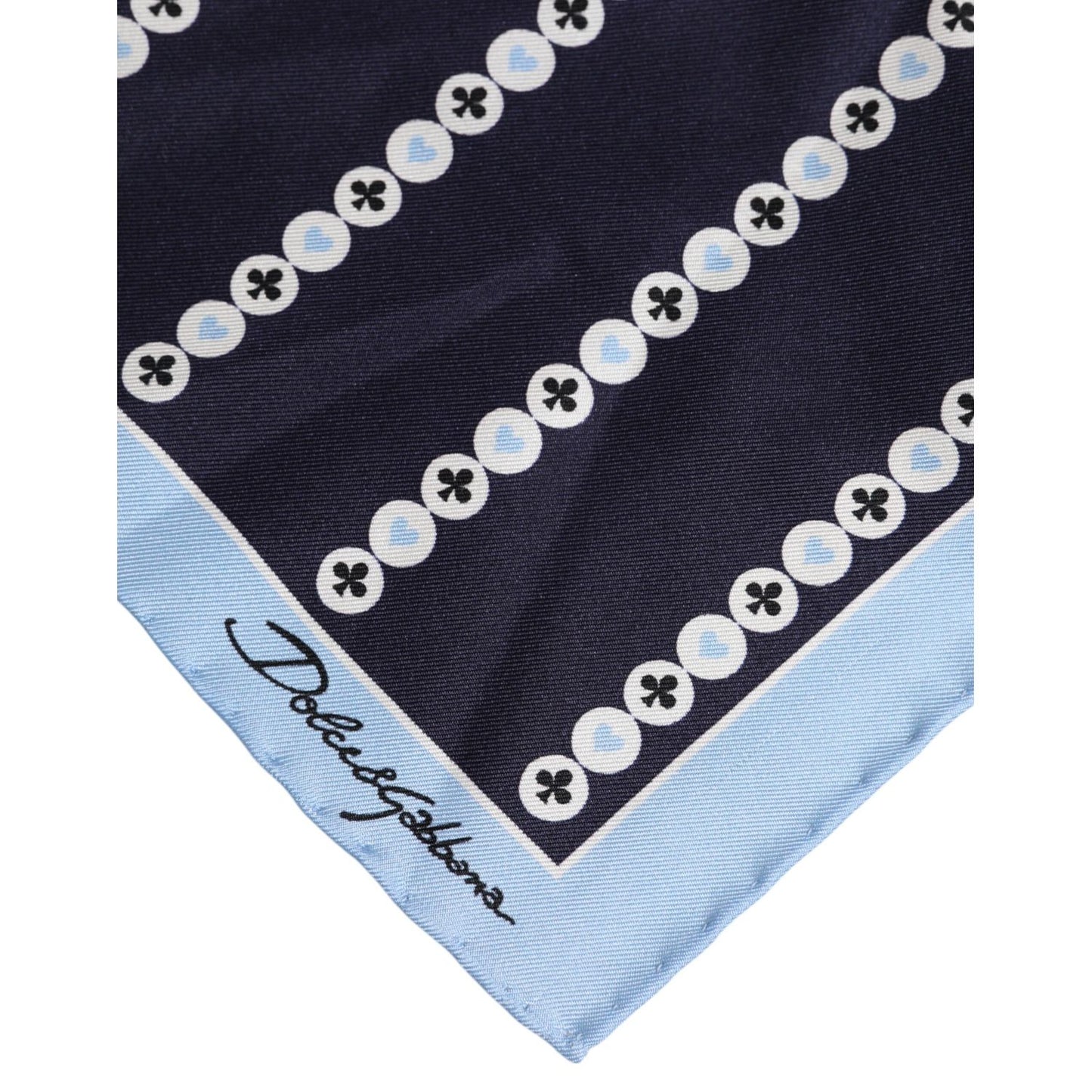 Dolce & Gabbana Blue Printed Silk Square Men Foulard Scarf