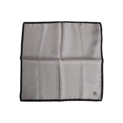 Dolce & Gabbana Gray DG Crown Silk Square Men Foulard Scarf