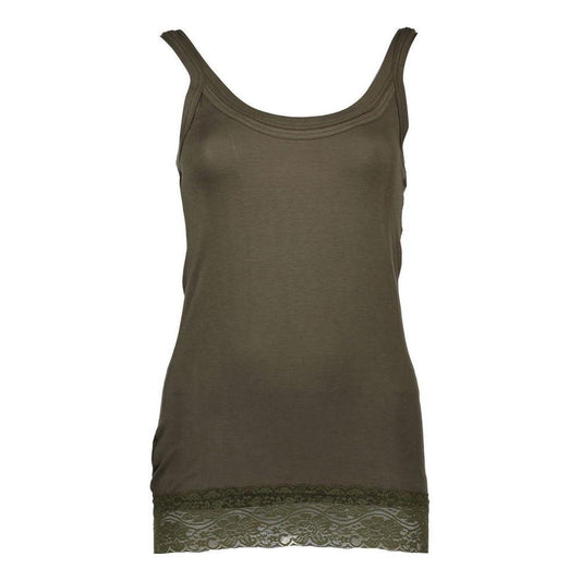 Silvian Heach Green Cotton Women Tank SI-3790-2XS
