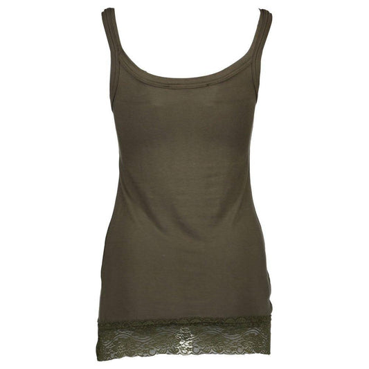 Silvian Heach Green Cotton Women Tank SI-3790-2XS