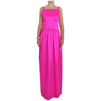 Dolce & Gabbana Pink Silk Long Sheath Ball Gown Dress