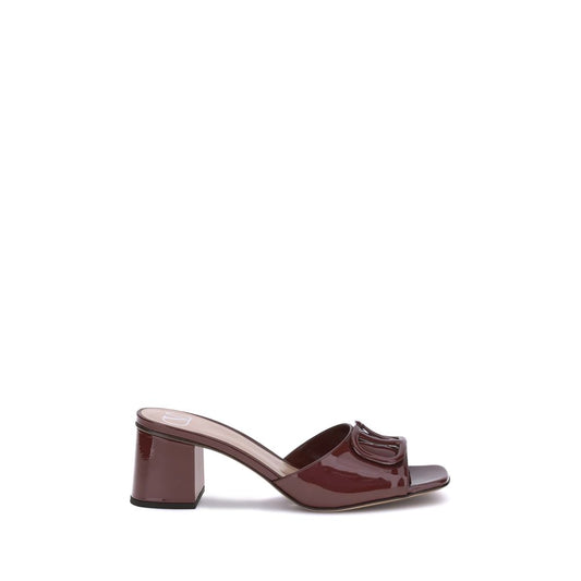 Valentino Garavani Bordeaux Calf Leather Bos Taurus Sandals