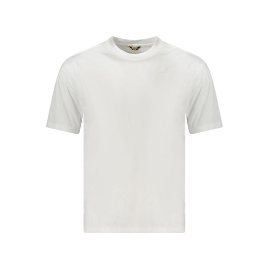 K-WAY White Cotton Men T-Shirt with short sleeves, crew neck, and iconic logo, offering a minimalist and stylish casual wear option.