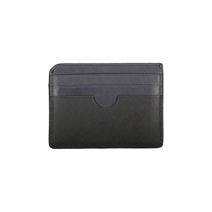 Tommy Hilfiger Black Leather Wallet with contrast details and logo, card holder design.