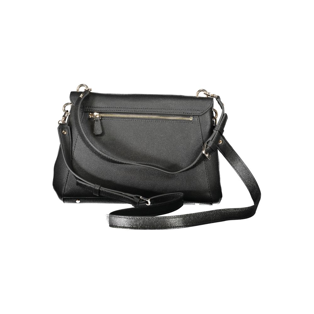Guess Jeans Black Polyethylene Handbag with adjustable removable strap, external pocket, protective feet, and zip closure