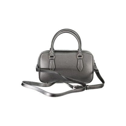Mario Valentino Gray Polyethylene Handbag with shoulder strap and logo