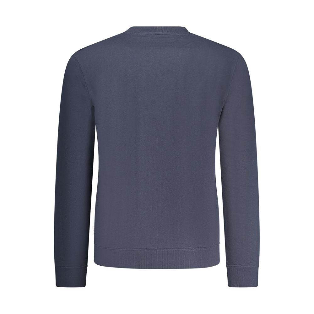 Pepe Jeans Blue Cotton Men Sweater with a crew neck and long sleeves, featuring a brushed finish for a luxurious touch.