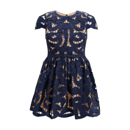 Self-Portrait Embroidered short Dress SE-PF25013SBLBLUE-8