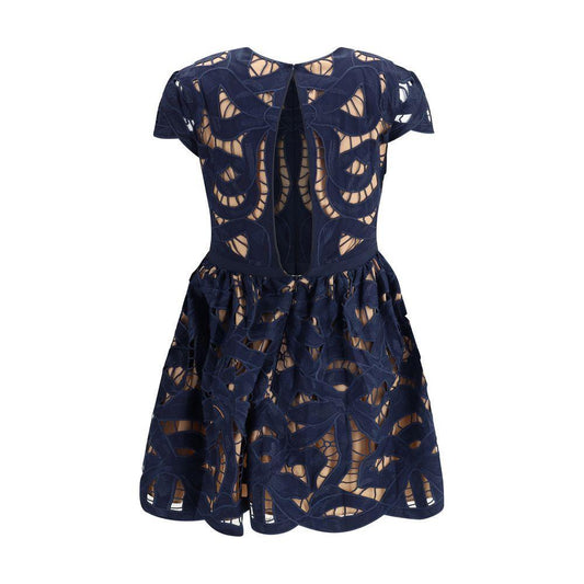 Self-Portrait Embroidered short Dress SE-PF25013SBLBLUE-8