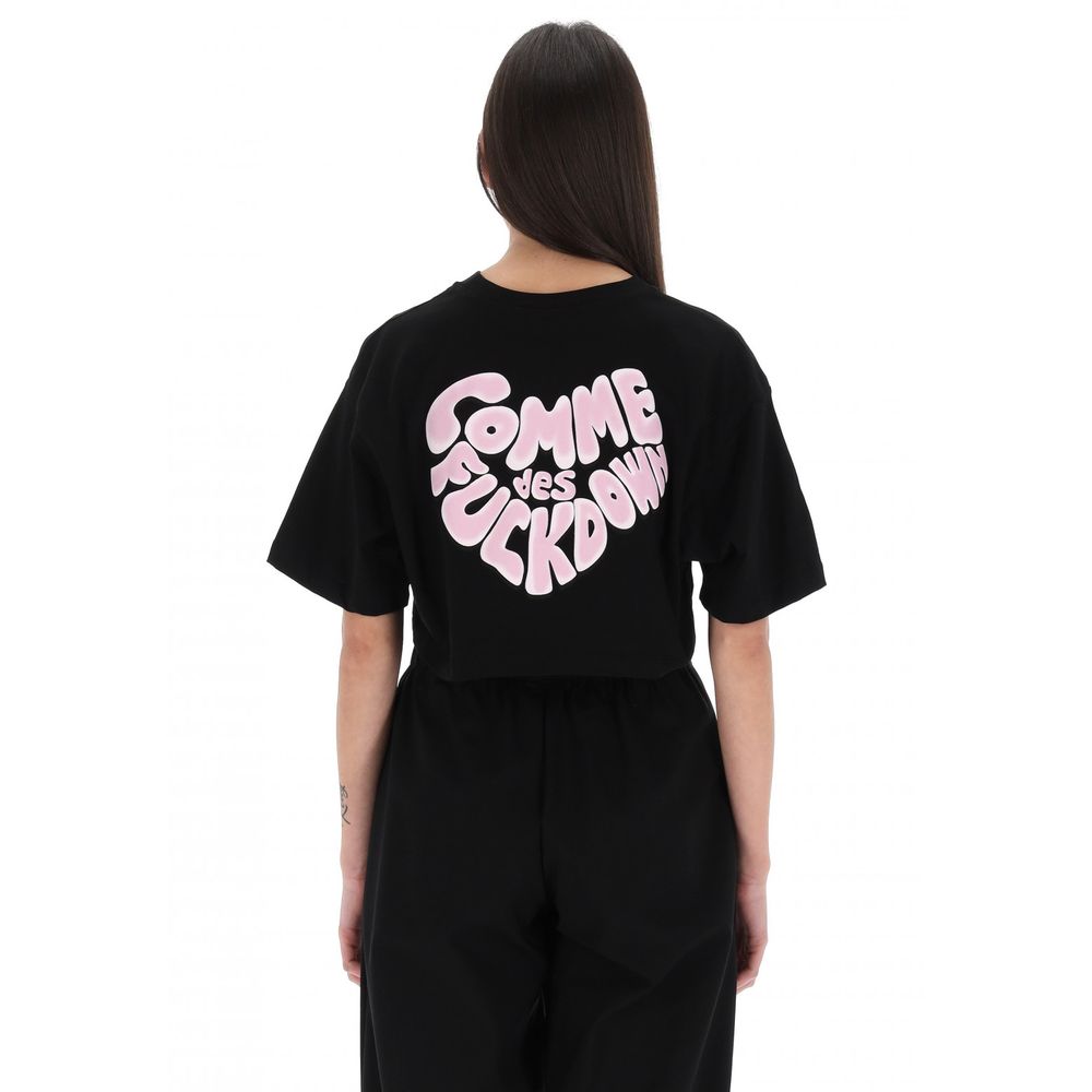 Comme Des Fuckdown Black Cotton Women T-Shirt