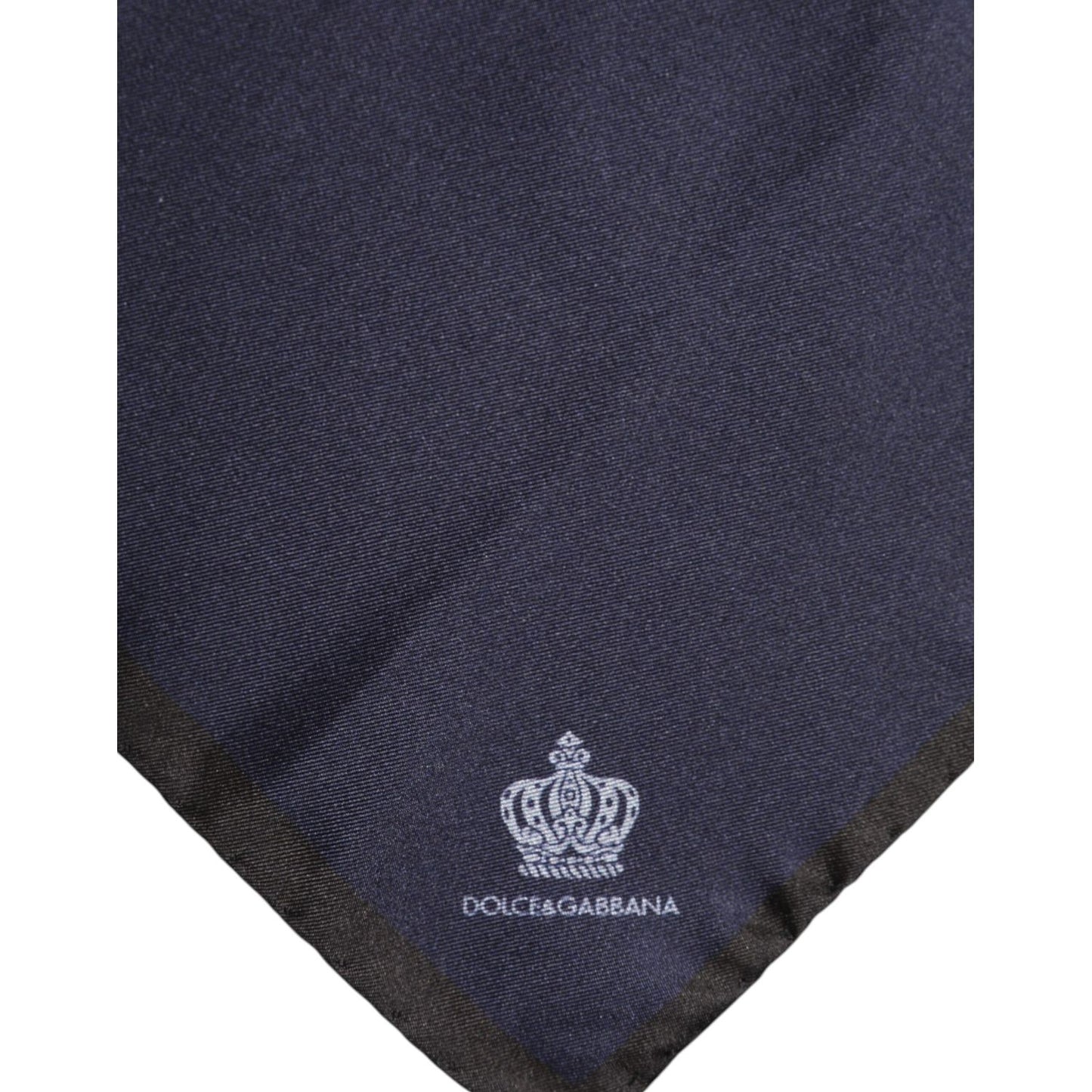 Dolce & Gabbana Blue DG Crown Silk Square Men Foulard Scarf