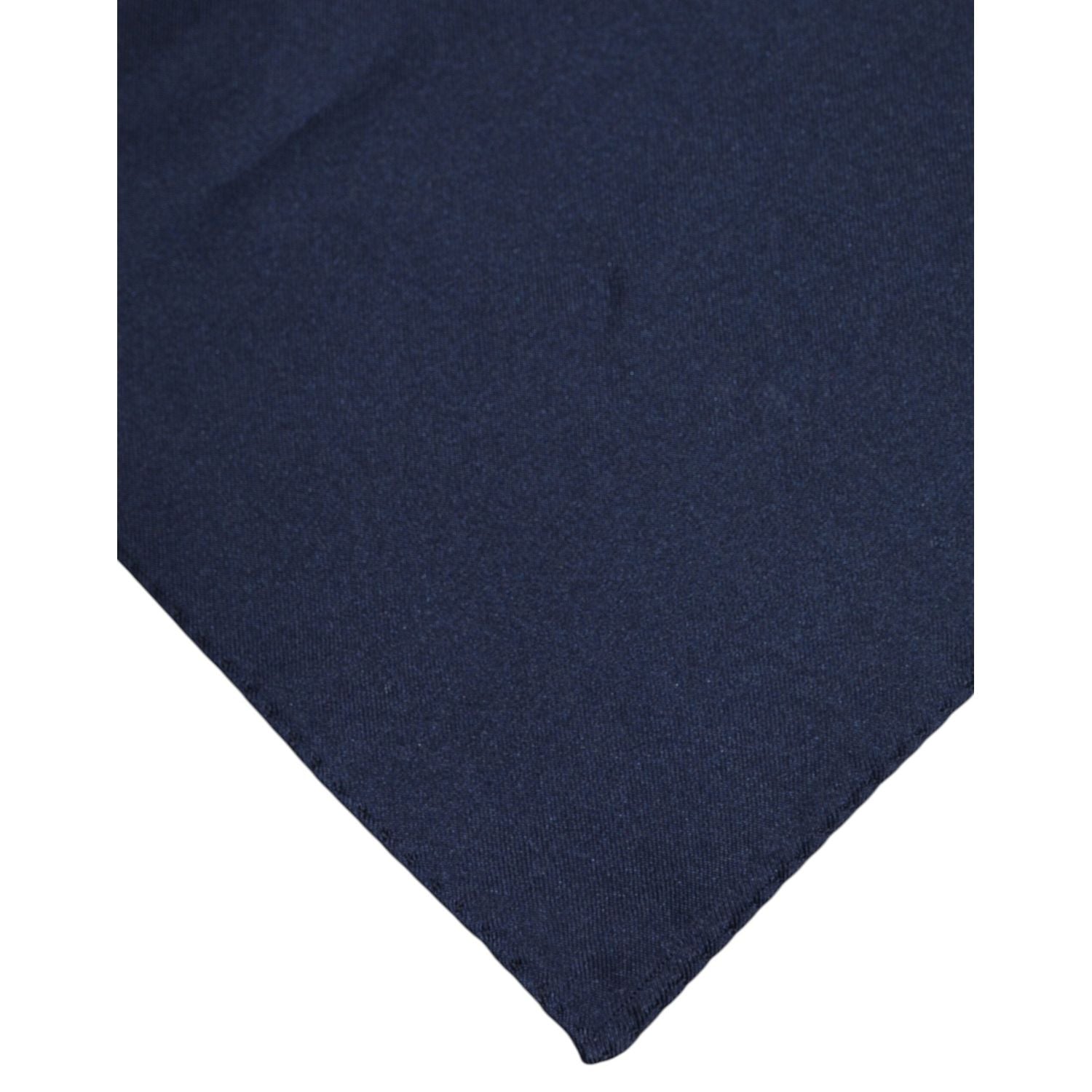 Dolce & Gabbana Dark Blue Silk Square Men Foulard Scarf