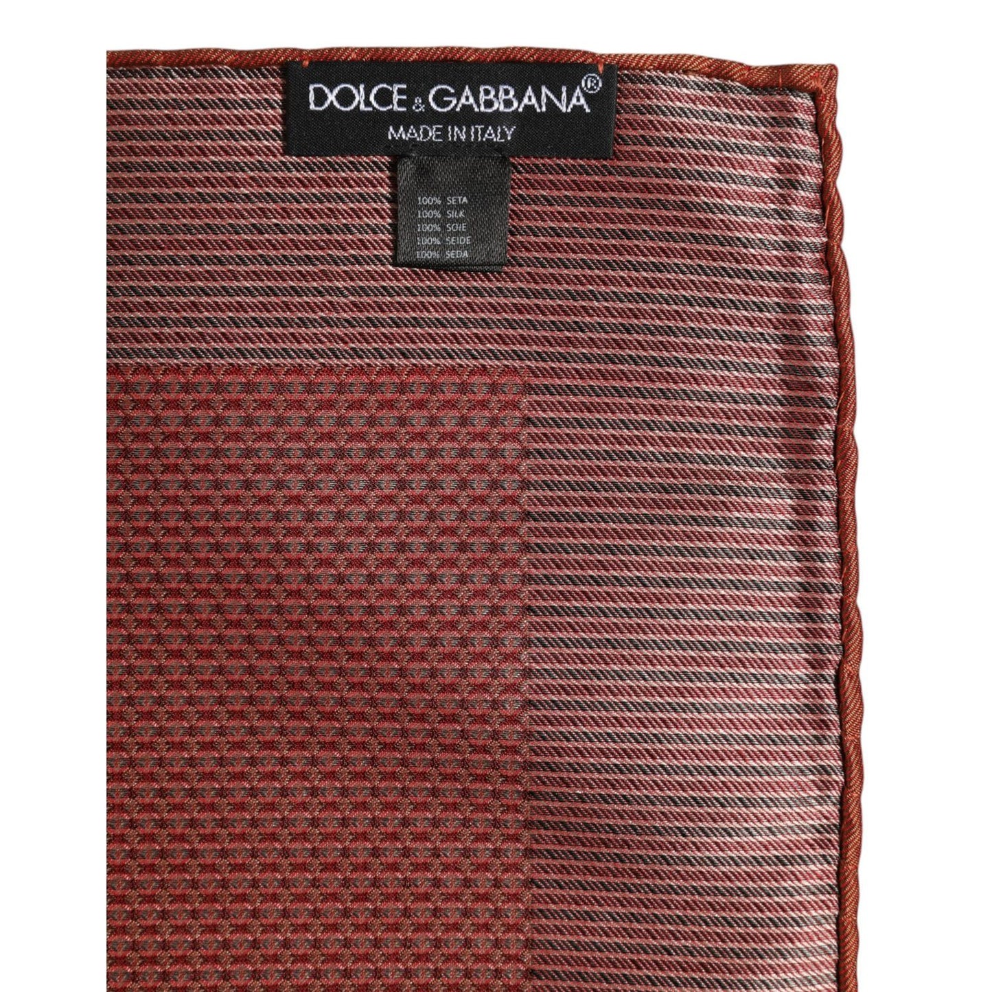 Dolce & Gabbana Orange Silk Square Men Foulard Scarf