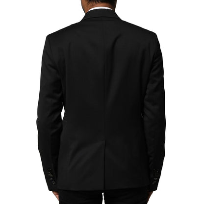 Emporio Armani Black Double Breasted Men Jacket Suit Blazer