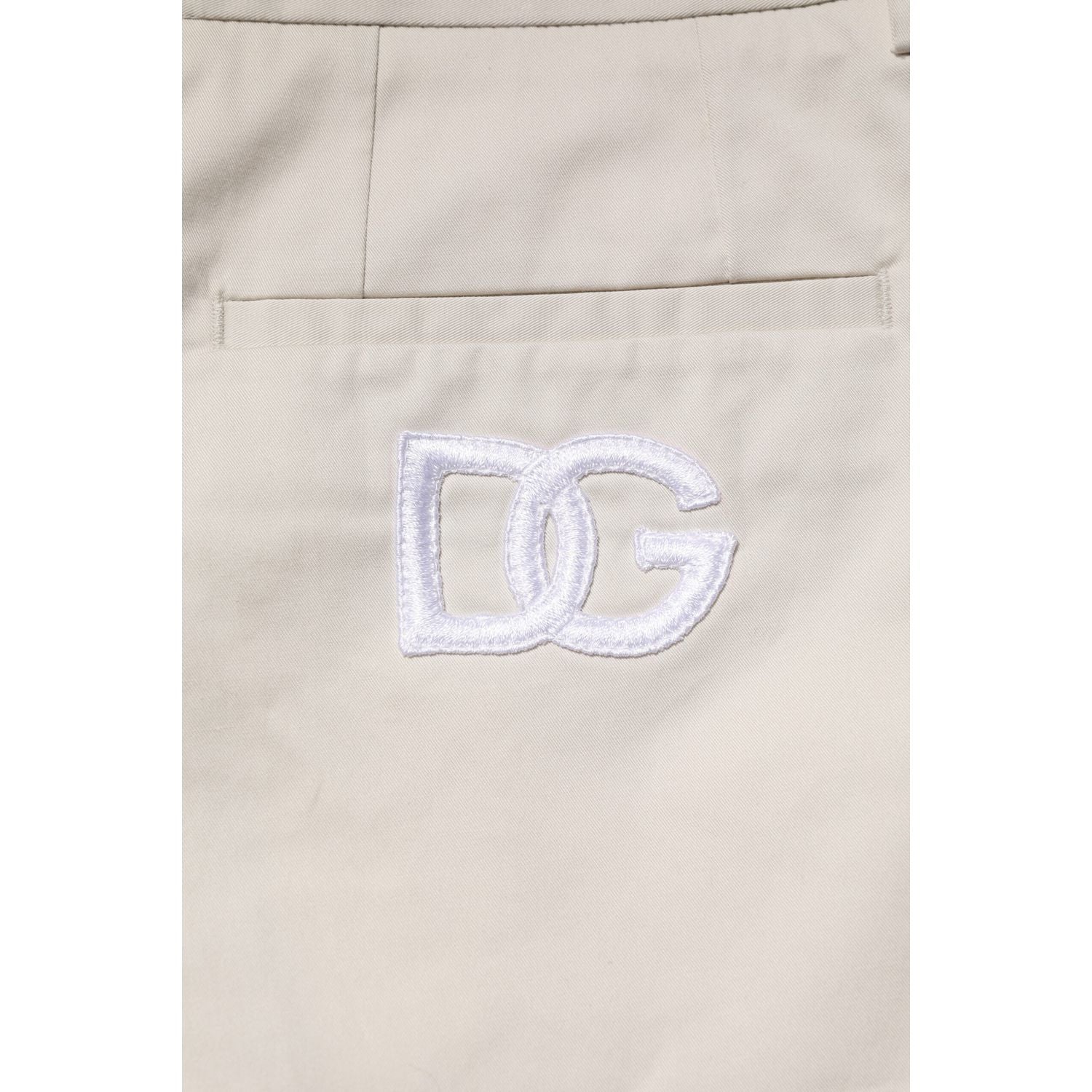 Dolce & Gabbana Beige Cotton Stretch Mid Waist Bermuda Shorts