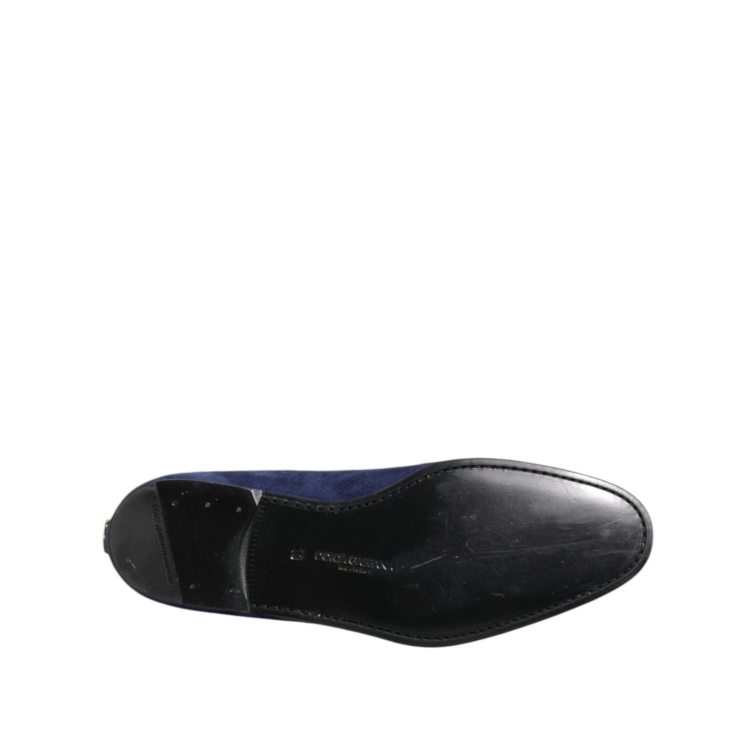 Dolce & Gabbana Blue Velvet DG Logo Loafers Formal Shoes
