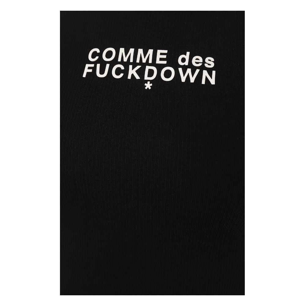Comme Des Fuckdown Black Cotton Women Cropped Top