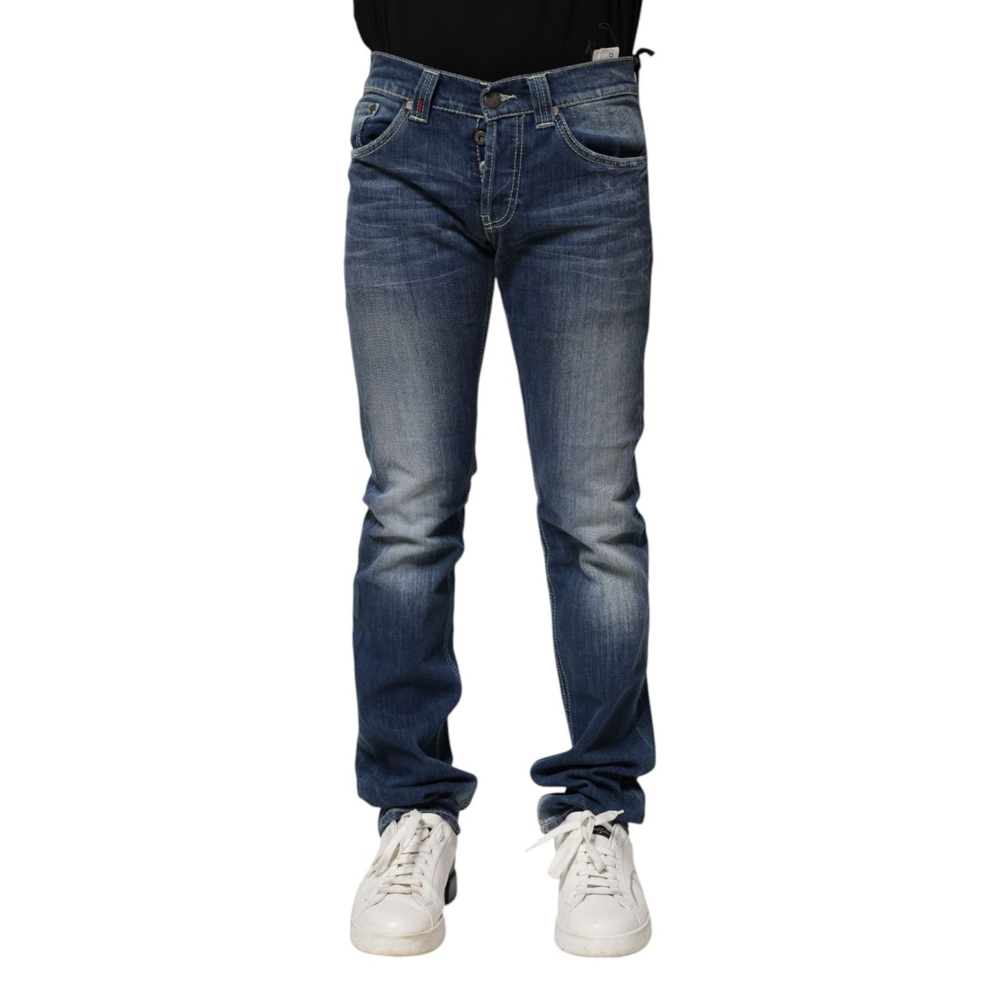 Dondup Blue Washed Skinny Fit Casual Men Denim Jeans