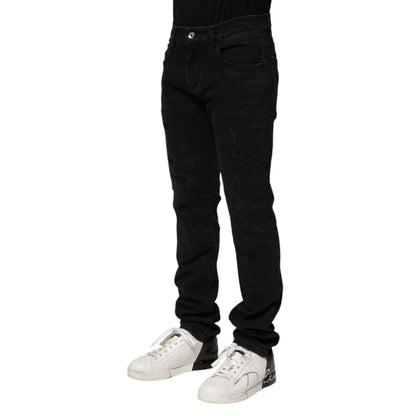 Dolce & Gabbana Black Cotton Skinny Men Denim Jeans