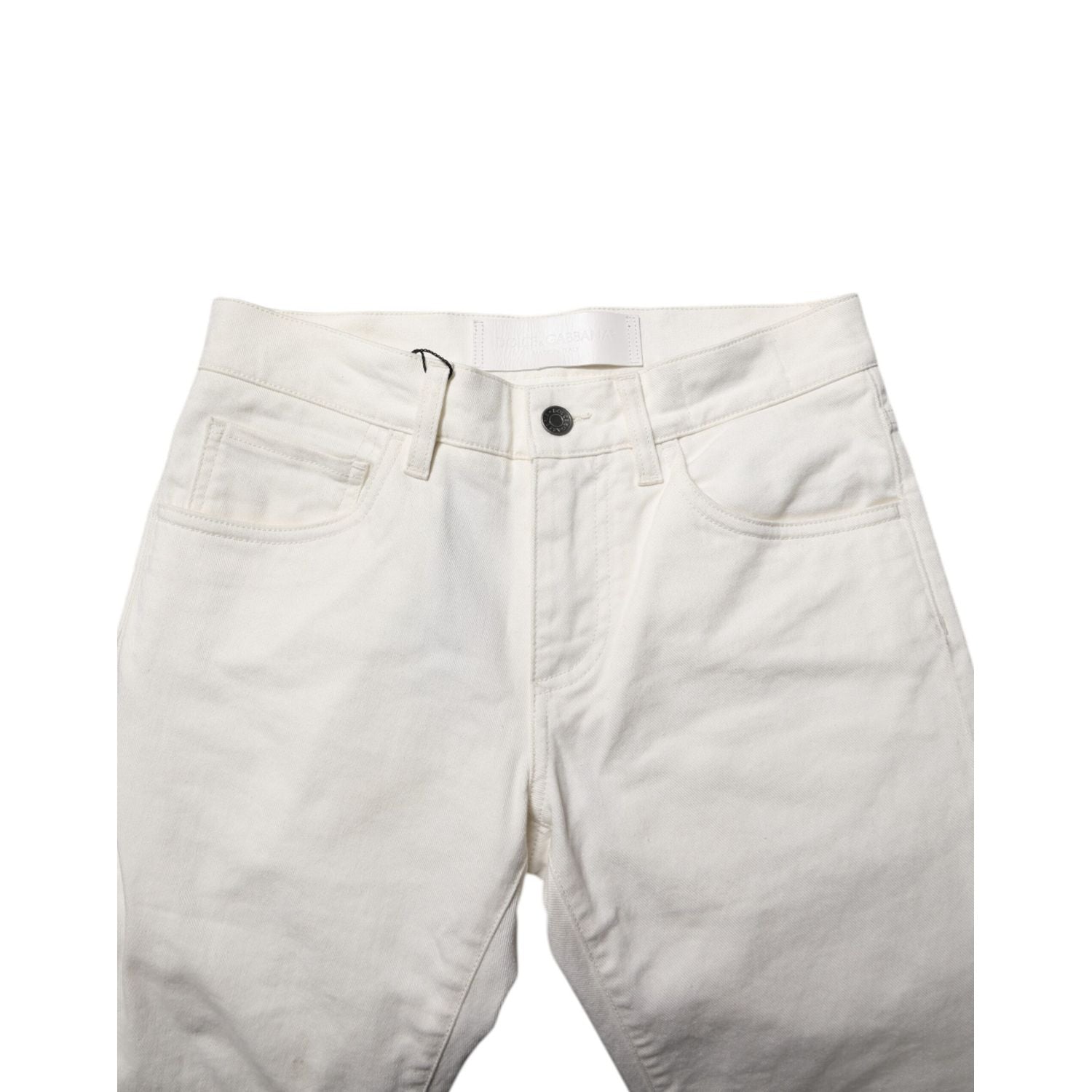 Dolce & Gabbana White Cotton Skinny Men Denim Jeans