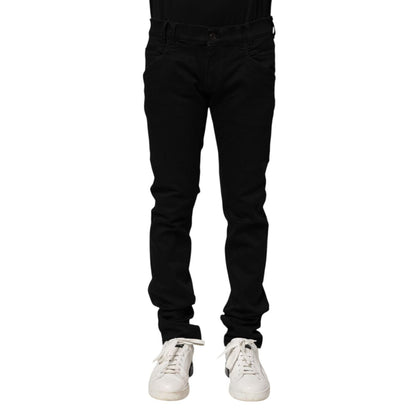 Dolce & Gabbana Black Cotton Skinny Men Denim Jeans