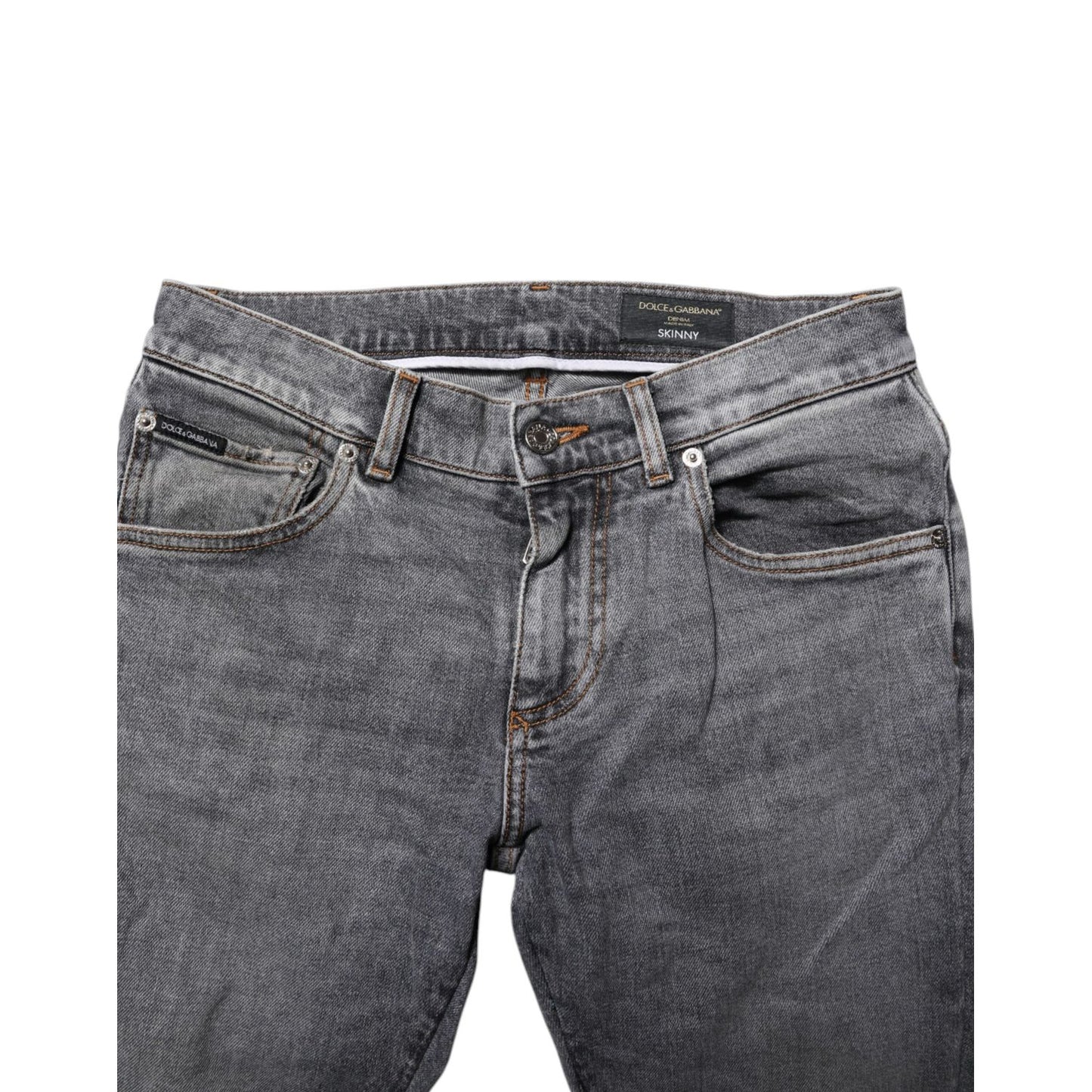 Dolce & Gabbana Gray Cotton Skinny Men Denim Jeans