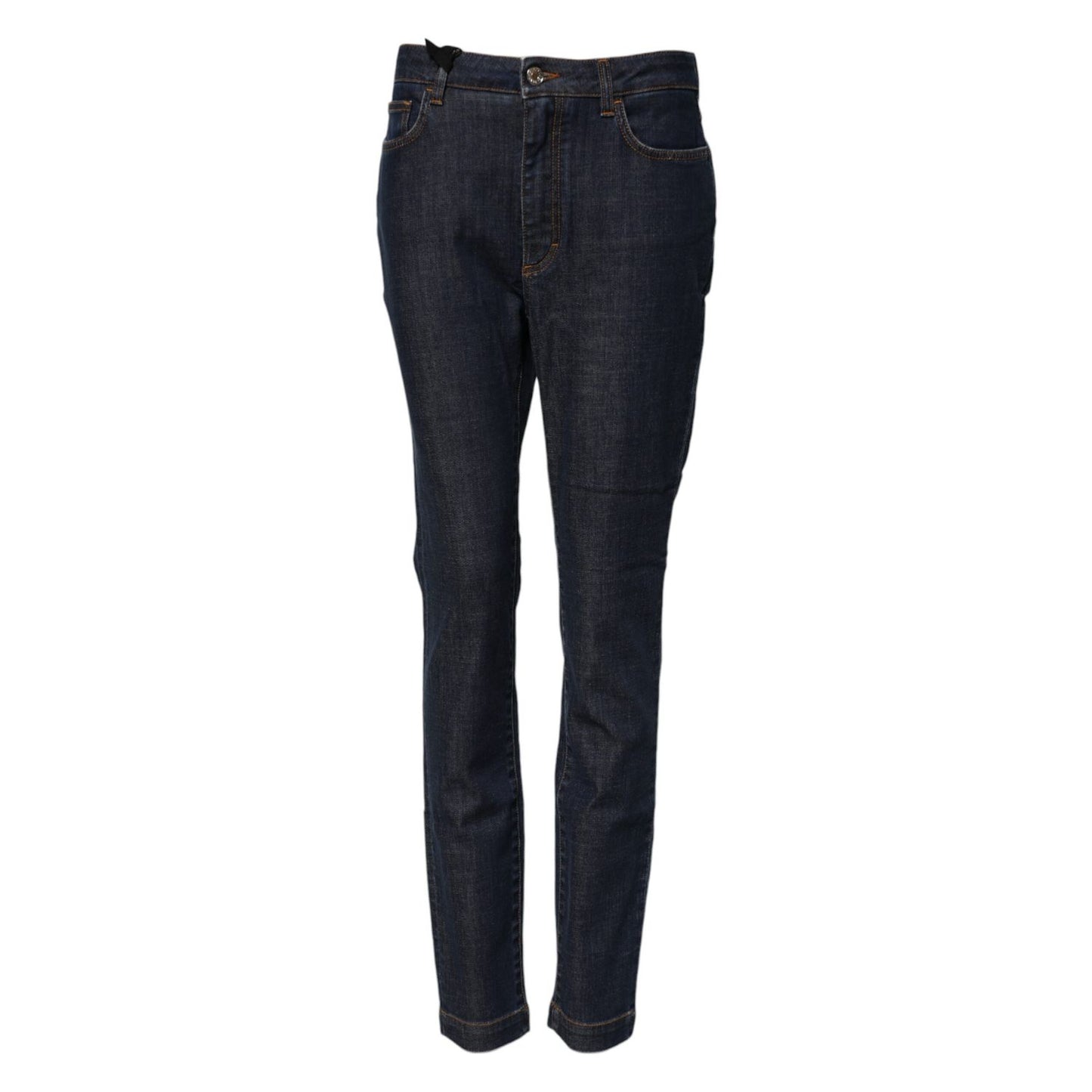 Dolce & Gabbana Blue Queen Patch AUDREY Mid Waist Denim Jeans