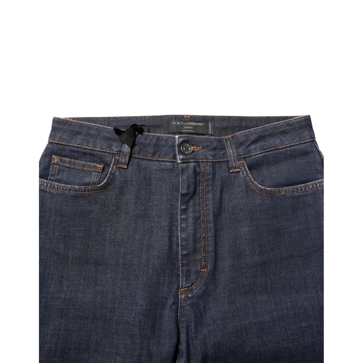 Dolce & Gabbana Blue Queen Patch AUDREY Mid Waist Denim Jeans