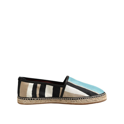 Dolce & Gabbana Multicolor Stripes Canvas Flat Espadrille Shoes