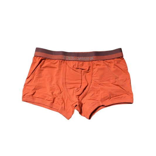 Dolce & Gabbana Orange Cotton Regular Boxer Brief Underwear