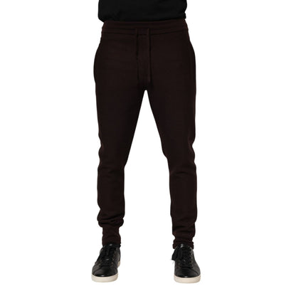 Dolce & Gabbana Brown Cashmere Men Jogger Sweatpants Pants