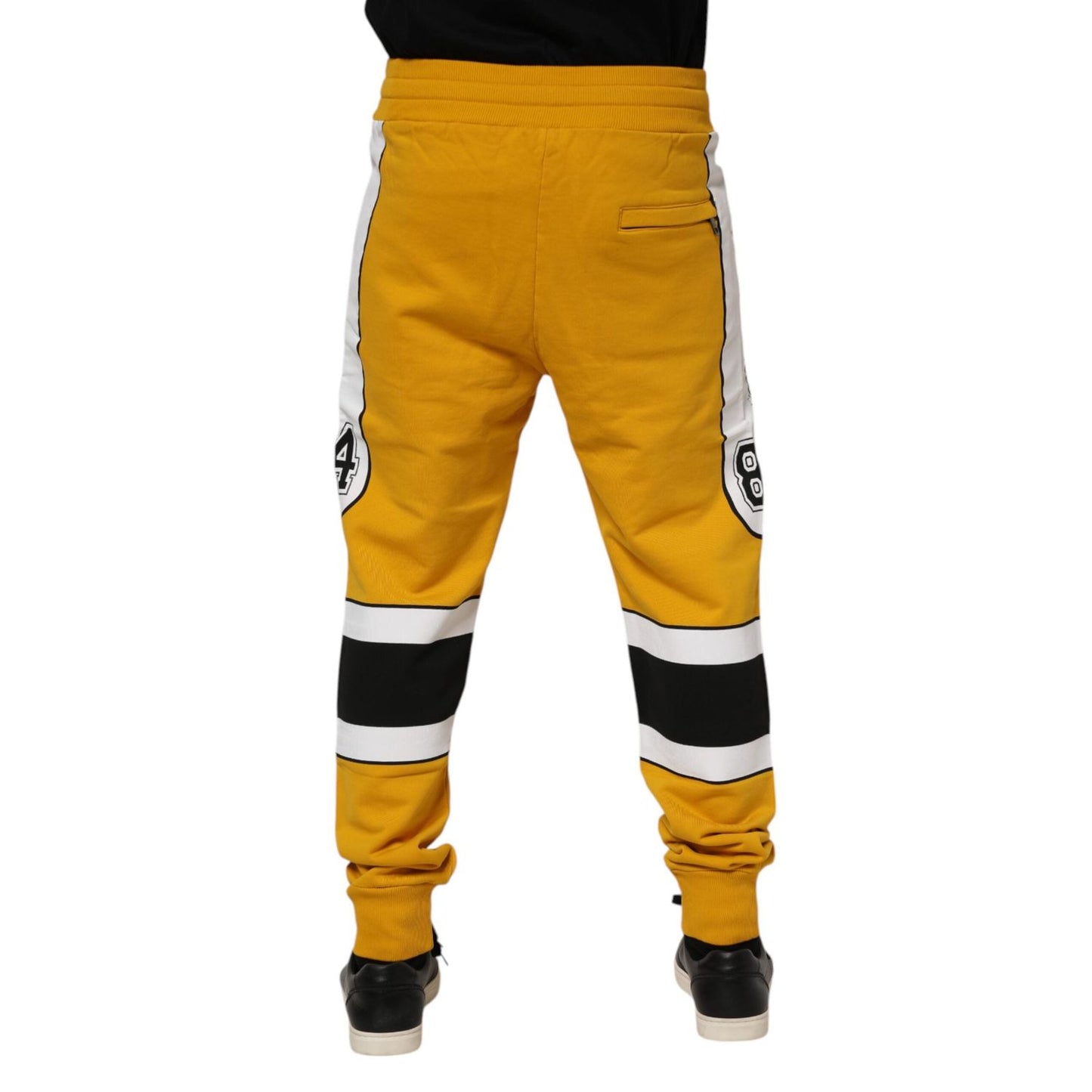Dolce & Gabbana Yellow Cotton Logo Jogger Sweatpants Pants Dolce & Gabbana