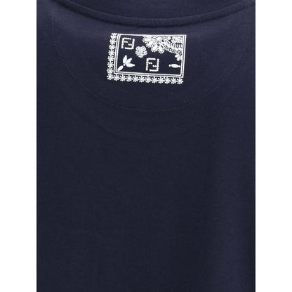 Fendi Blue Cotton T-Shirt