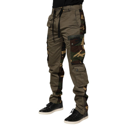 Dolce & Gabbana Brown Cotton Camouflage Cargo Pants