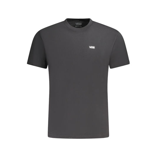 Vans Black Cotton T-Shirt with short sleeves and crew neck, featuring a classic fit and printed logo design.