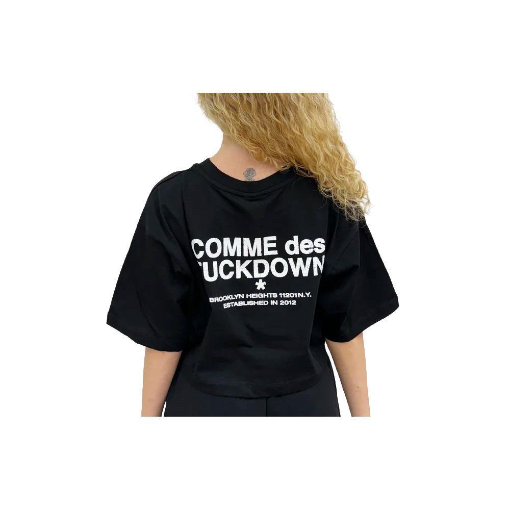 Comme Des Fuckdown Black Cotton Tops & T-Shirt CO-15692-IT36|XXS