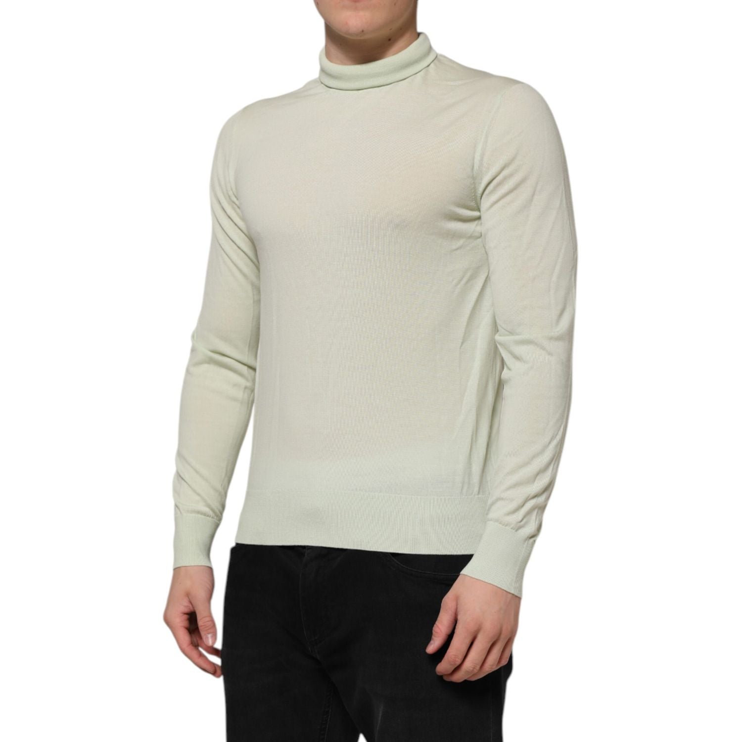 Dolce & Gabbana Mint Green Wool Turtleneck Pullover Sweater
