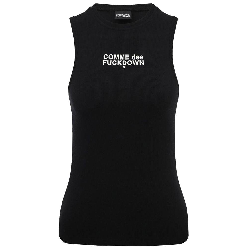 Comme Des Fuckdown Black Cotton Tops & T-Shirt CO-15704-XS