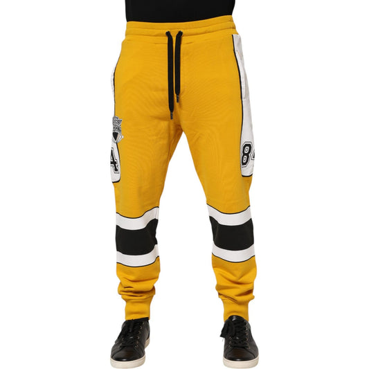 Dolce & Gabbana Yellow 100% Cotton Sweatpants Jogger Pants PAN76383-48
