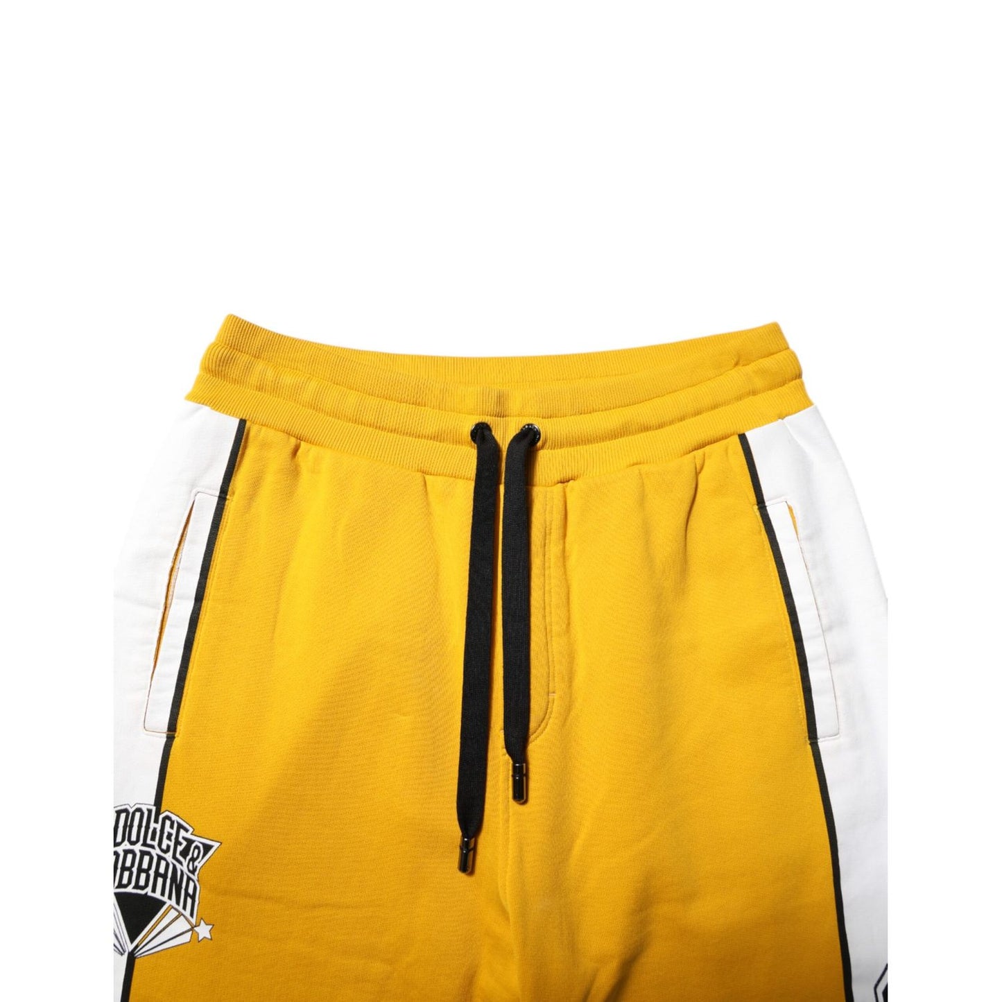 Dolce & Gabbana Yellow Cotton Logo Sweatpants Jogger Pants Dolce & Gabbana