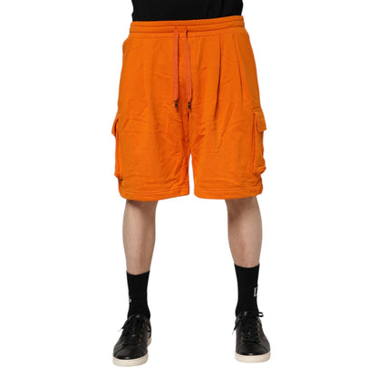 Dolce & Gabbana Orange Cotton Men Casual Cargo Bermuda Shorts