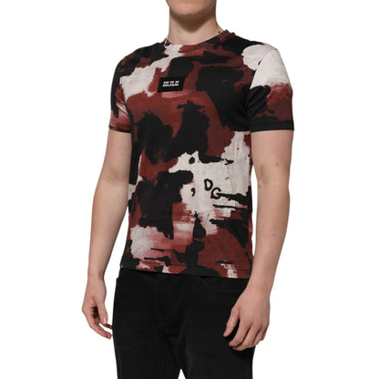 Dolce & Gabbana Multicolor Camouflage Men Crew Neck T-shirt